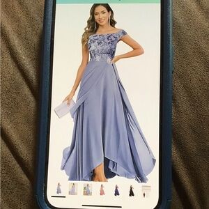 Elegant Blue Lace Maxi Dress